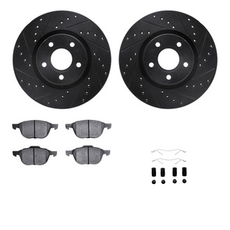R1 Concepts® - Drilled and Slotted Front Brake Kit with Performance Sport Pads