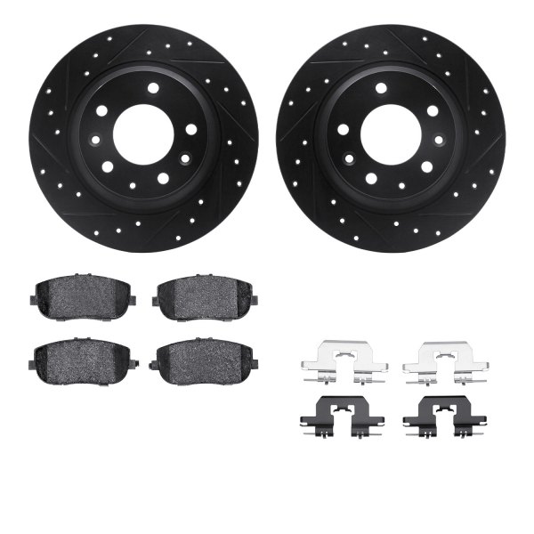  R1 Concepts® - Drilled and Slotted Rear Brake Kit with Performance Sport Pads