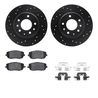 R1 Concepts® - Drilled and Slotted Rear Brake Kit with Performance Sport Pads
