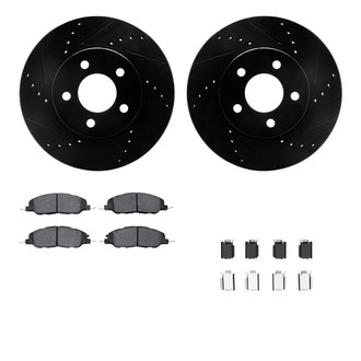 R1 Concepts® - Drilled and Slotted Front Brake Kit with Performance Sport Pads