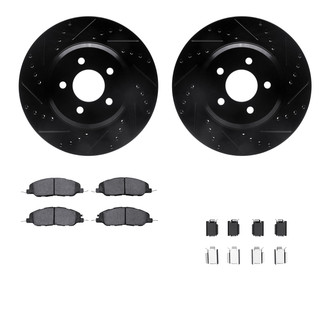 R1 Concepts® - Drilled and Slotted Front Brake Kit with Performance Sport Pads