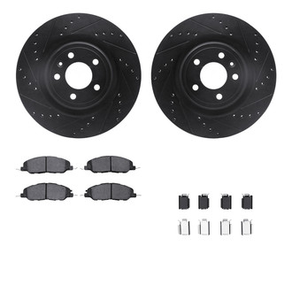 R1 Concepts® - Drilled and Slotted Front Brake Kit with Performance Sport Pads