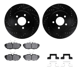 R1 Concepts® - Drilled and Slotted Rear Brake Kit with Performance Sport Pads
