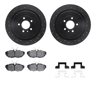 R1 Concepts® - Drilled and Slotted Rear Brake Kit with Performance Sport Pads