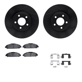 R1 Concepts® - Drilled and Slotted Front Brake Kit with Performance Sport Pads