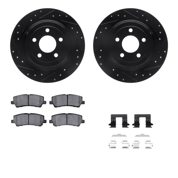  R1 Concepts® - Drilled and Slotted Rear Brake Kit with Performance Sport Pads