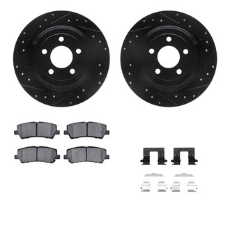 R1 Concepts® - Drilled and Slotted Rear Brake Kit with Performance Sport Pads