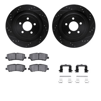 R1 Concepts® - Drilled and Slotted Rear Brake Kit with Performance Sport Pads