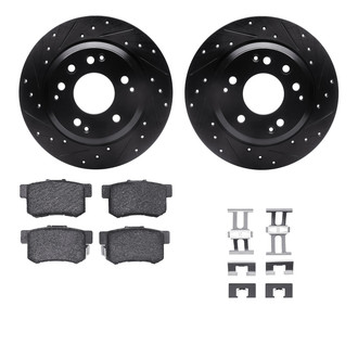 R1 Concepts® - Drilled and Slotted Rear Brake Kit with Performance Sport Pads