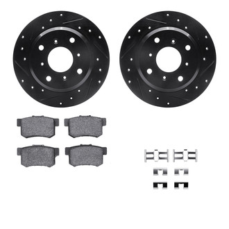R1 Concepts® - Drilled and Slotted Rear Brake Kit with Performance Sport Pads