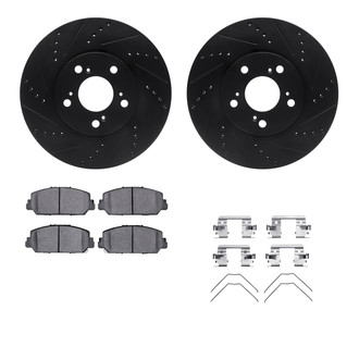 R1 Concepts® - Drilled and Slotted Front Brake Kit with Performance Sport Pads