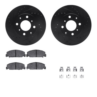 R1 Concepts® - Drilled and Slotted Front Brake Kit with Performance Sport Pads