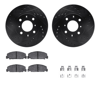R1 Concepts® - Drilled and Slotted Front Brake Kit with Performance Sport Pads