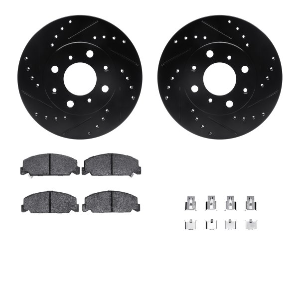  R1 Concepts® - Drilled and Slotted Front Brake Kit with Performance Sport Pads