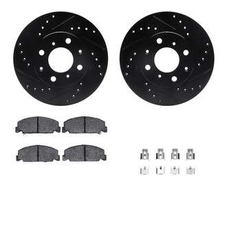 R1 Concepts® - Drilled and Slotted Front Brake Kit with Performance Sport Pads