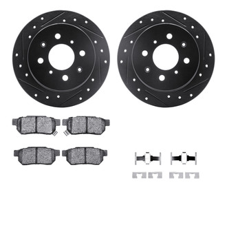 R1 Concepts® - Drilled and Slotted Rear Brake Kit with Performance Sport Pads