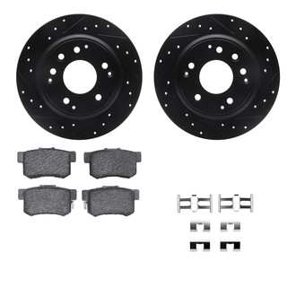 R1 Concepts® - Drilled and Slotted Rear Brake Kit with Performance Sport Pads