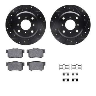 R1 Concepts® - Drilled and Slotted Rear Brake Kit with Performance Sport Pads