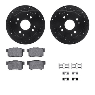 R1 Concepts® - Drilled and Slotted Rear Brake Kit with Performance Sport Pads