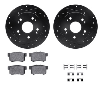 R1 Concepts® - Drilled and Slotted Rear Brake Kit with Performance Sport Pads