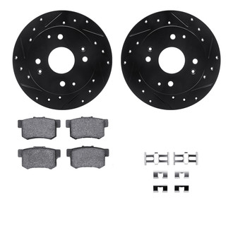 R1 Concepts® - Drilled and Slotted Rear Brake Kit with Performance Sport Pads