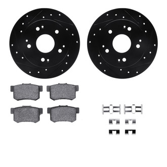 R1 Concepts® - Drilled and Slotted Rear Brake Kit with Performance Sport Pads