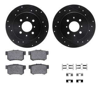 R1 Concepts® - Drilled and Slotted Rear Brake Kit with Performance Sport Pads
