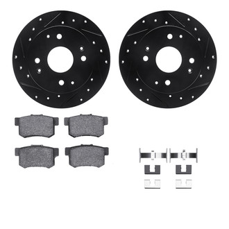 R1 Concepts® - Drilled and Slotted Rear Brake Kit with Performance Sport Pads