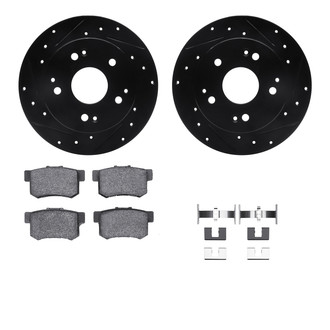 R1 Concepts® - Drilled and Slotted Rear Brake Kit with Performance Sport Pads