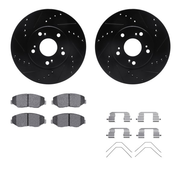  R1 Concepts® - Drilled and Slotted Front Brake Kit with Performance Sport Pads