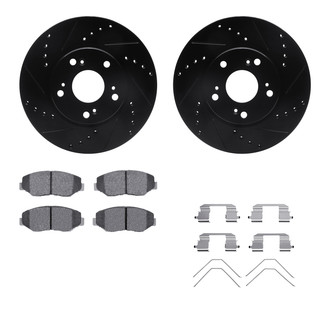 R1 Concepts® - Drilled and Slotted Front Brake Kit with Performance Sport Pads