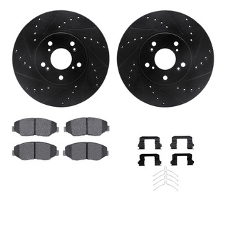 R1 Concepts® - Drilled and Slotted Front Brake Kit with Performance Sport Pads