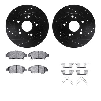 R1 Concepts® - Drilled and Slotted Front Brake Kit with Performance Sport Pads