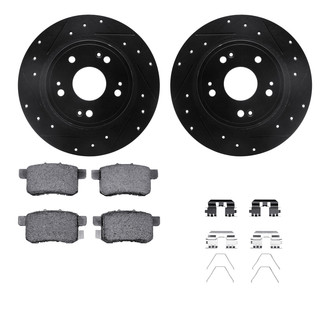 R1 Concepts® - Drilled and Slotted Rear Brake Kit with Performance Sport Pads