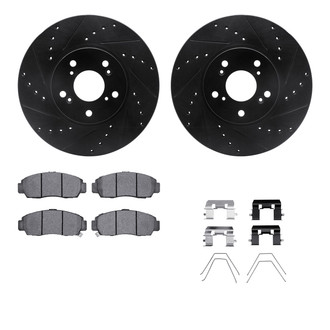 R1 Concepts® - Drilled and Slotted Front Brake Kit with Performance Sport Pads