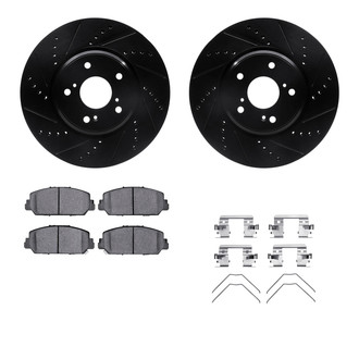 R1 Concepts® - Drilled and Slotted Front Brake Kit with Performance Sport Pads