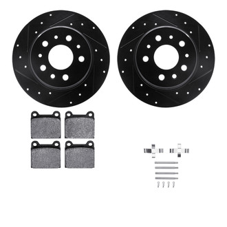 R1 Concepts® - Drilled and Slotted Rear Brake Kit with Performance Sport Pads