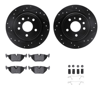 R1 Concepts® - Drilled and Slotted Rear Brake Kit with Performance Sport Pads