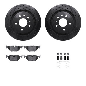 R1 Concepts® - Drilled and Slotted Rear Brake Kit with Performance Sport Pads