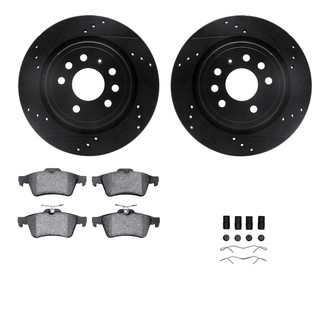 R1 Concepts® - Drilled and Slotted Rear Brake Kit with Performance Sport Pads