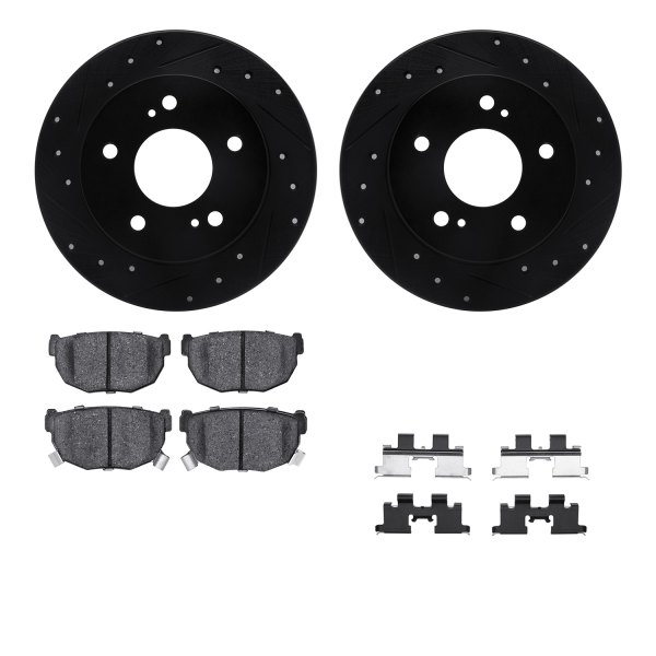  R1 Concepts® - Drilled and Slotted Rear Brake Kit with Performance Sport Pads