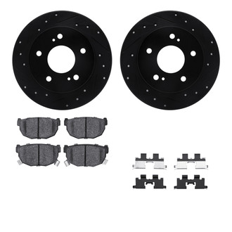 R1 Concepts® - Drilled and Slotted Rear Brake Kit with Performance Sport Pads