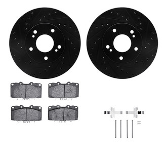 R1 Concepts® - Drilled and Slotted Front Brake Kit with Performance Sport Pads