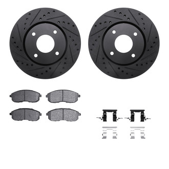 R1 Concepts® - Drilled and Slotted Front Brake Kit with Performance Sport Pads
