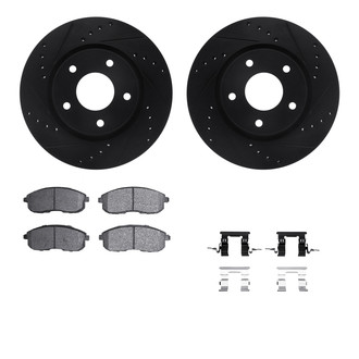 R1 Concepts® - Drilled and Slotted Front Brake Kit with Performance Sport Pads