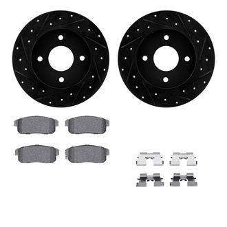R1 Concepts® - Drilled and Slotted Rear Brake Kit with Performance Sport Pads