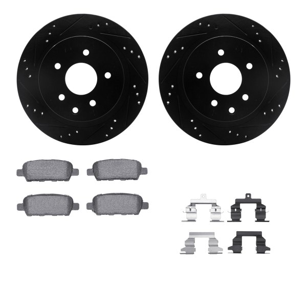  R1 Concepts® - Drilled and Slotted Rear Brake Kit with Performance Sport Pads