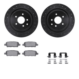 R1 Concepts® - Drilled and Slotted Rear Brake Kit with Performance Sport Pads