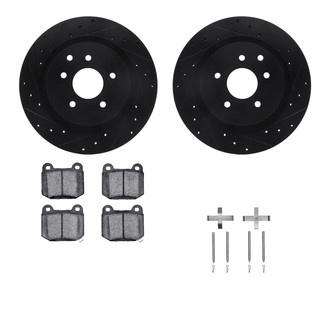 R1 Concepts® - Drilled and Slotted Rear Brake Kit with Performance Sport Pads