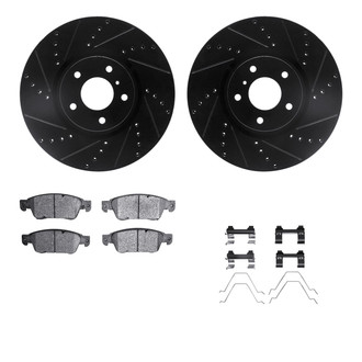 R1 Concepts® - Drilled and Slotted Front Brake Kit with Performance Sport Pads